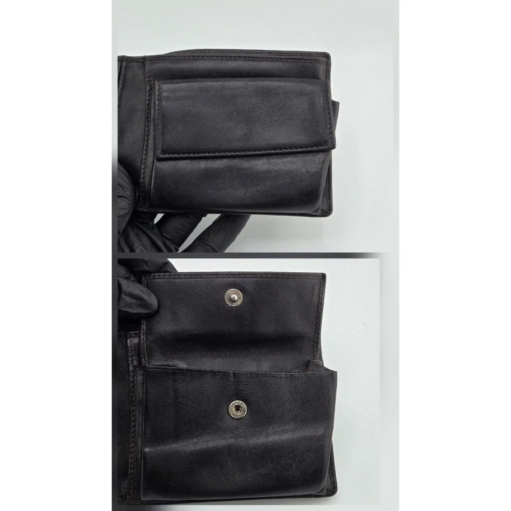 Fendi Zucca Canvas Bifold Wallet Brown Leather Monogram FF Logo Mens Accessory